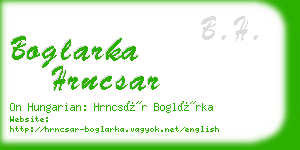 boglarka hrncsar business card